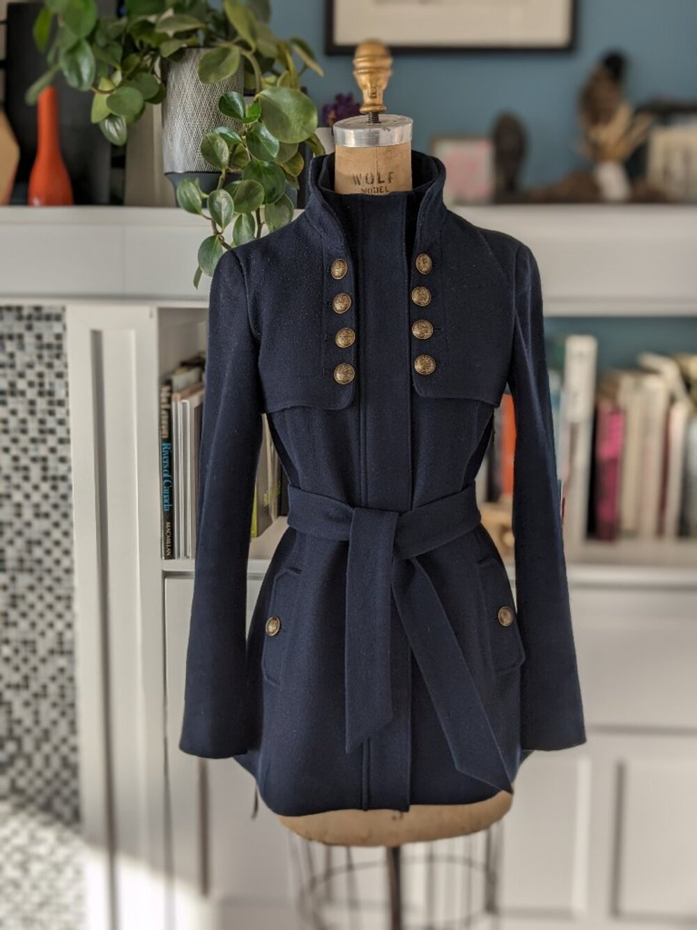 Wool Military Style Navy Esprit Fall/Winter Coat